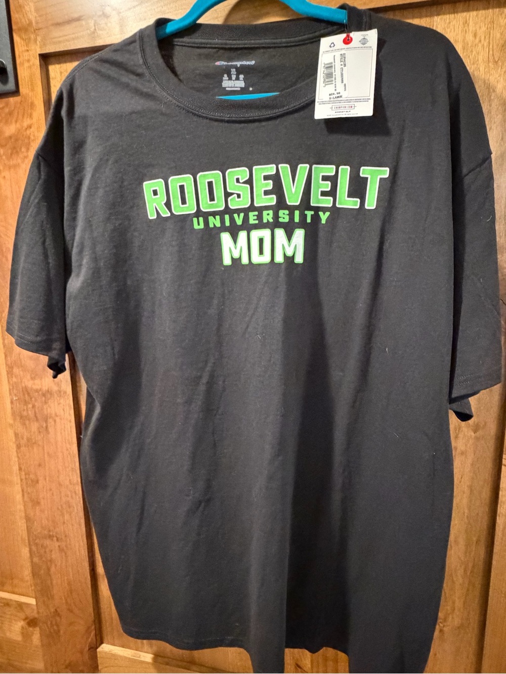 Champion Black T-Shirt -Roosevelt University nwt